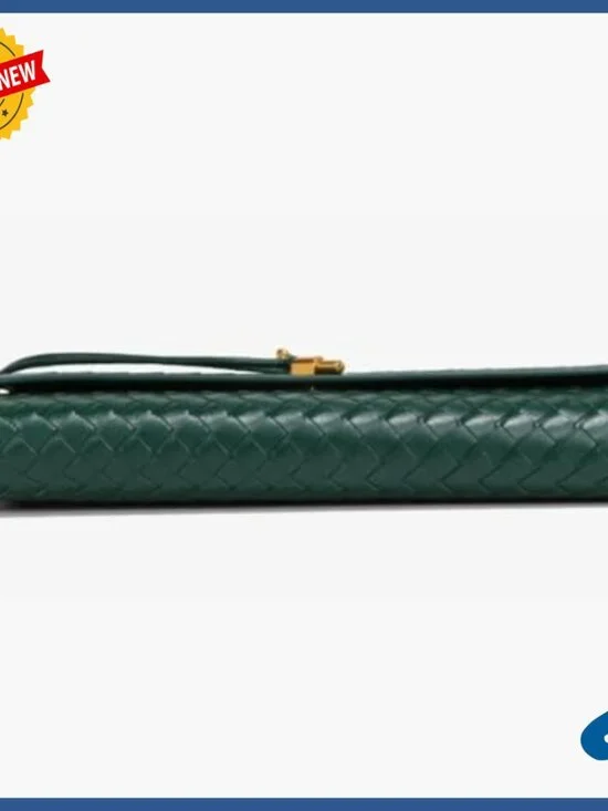 Woven PU Leather Clutch Crossbody Shoulder Bag Evening Purse Compact - Picture 4 of 7